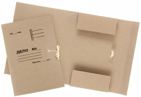 Папка картонная на завязках «Дело», А4, ширина корешка 30 мм, плотность 420 г/м², немелованная, серая