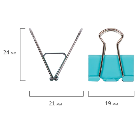 Зажимы для бумаг STAFF "Profit", КОМПЛЕКТ 12 шт., 19 мм, на 60 листов, цветные