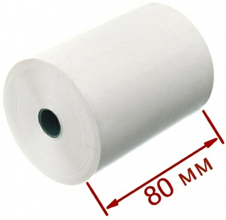 Чековая лента термо, 44 г/м2, 80х12х60 мм/мм/мм