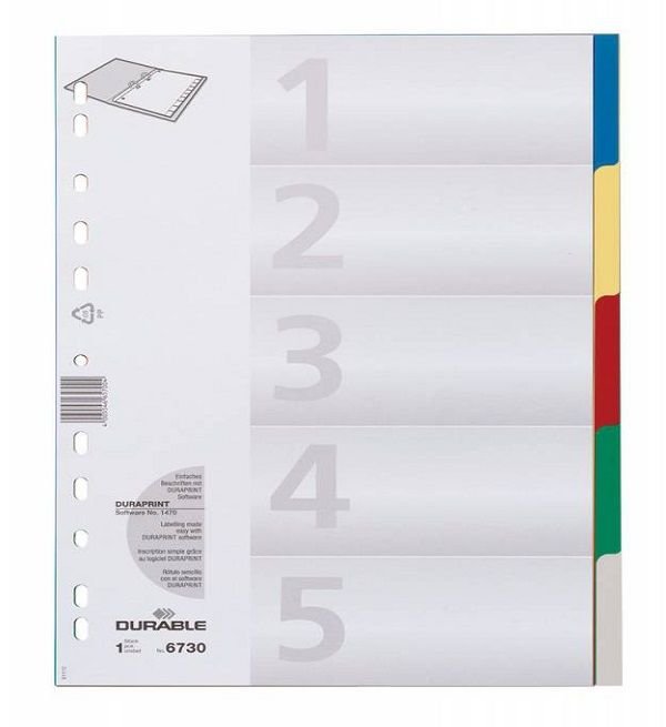 Цветной разделитель, A4, ассорти