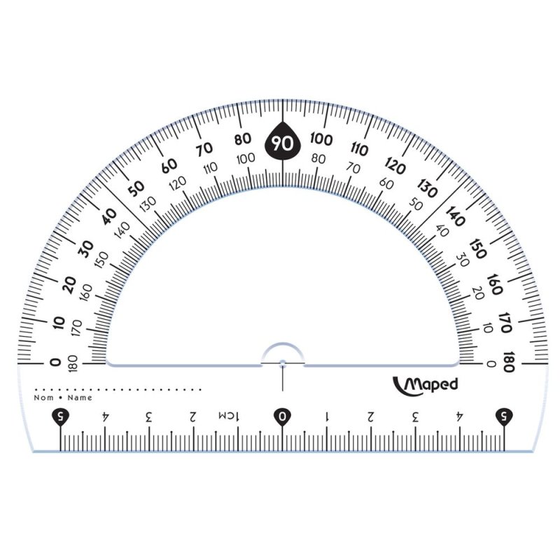 Набор чертежный Maped: линейка 30 см, треугольник 45 и 60 гр, транспортир 180 гр, прозрачный