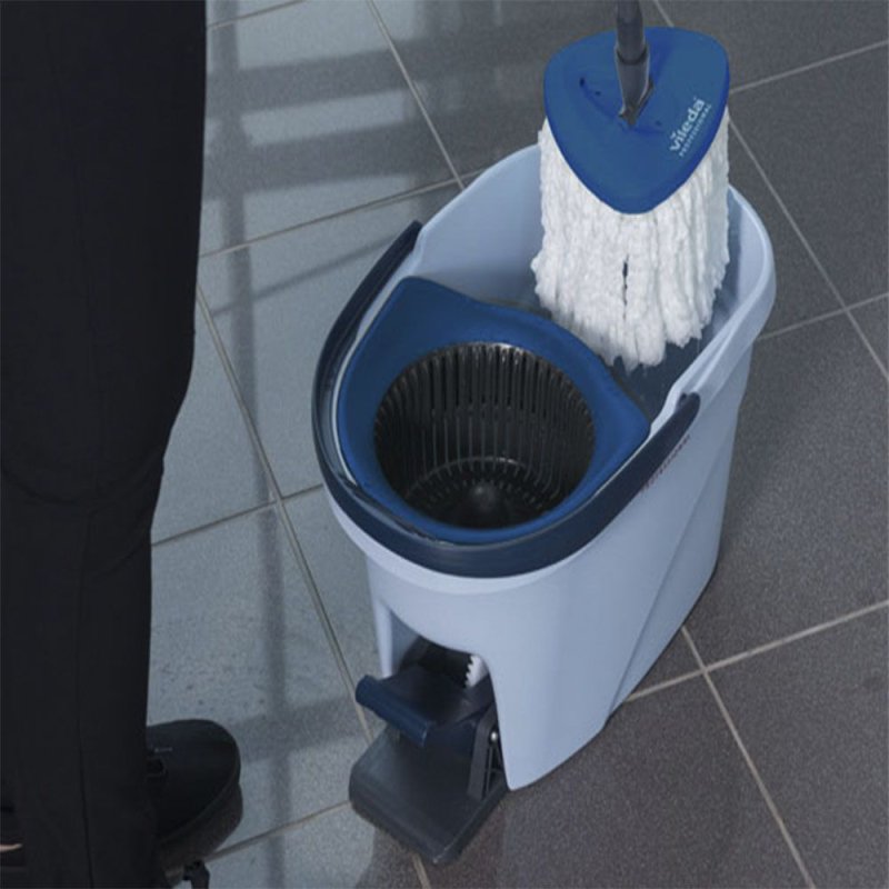 Набор УльтраСпин Мини голубой (ведро, отжим, держатель для мопов, моп УльтраСпин Мини,черенок телескоп.)