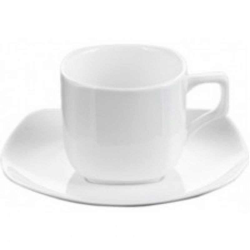 Чашка с блюдцем, фарфор, 90 мл, белый