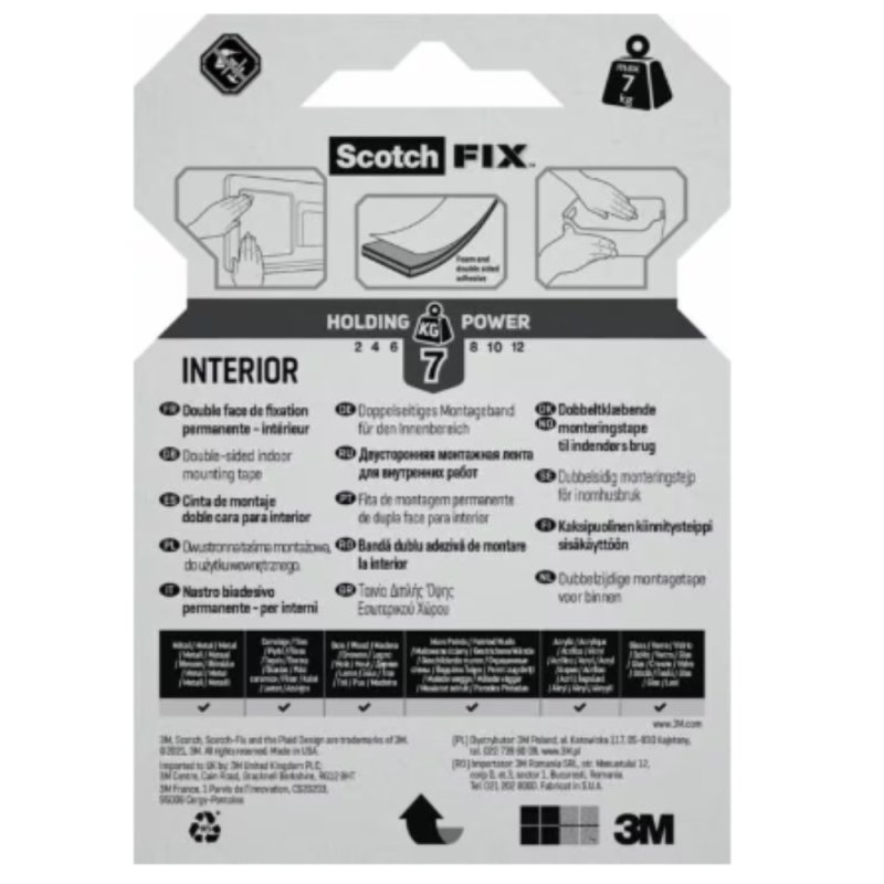 Клейкая лента монтажная для внутренних работ 3М 