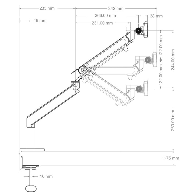 Кронштейн для монитора AK-MA02S, черный