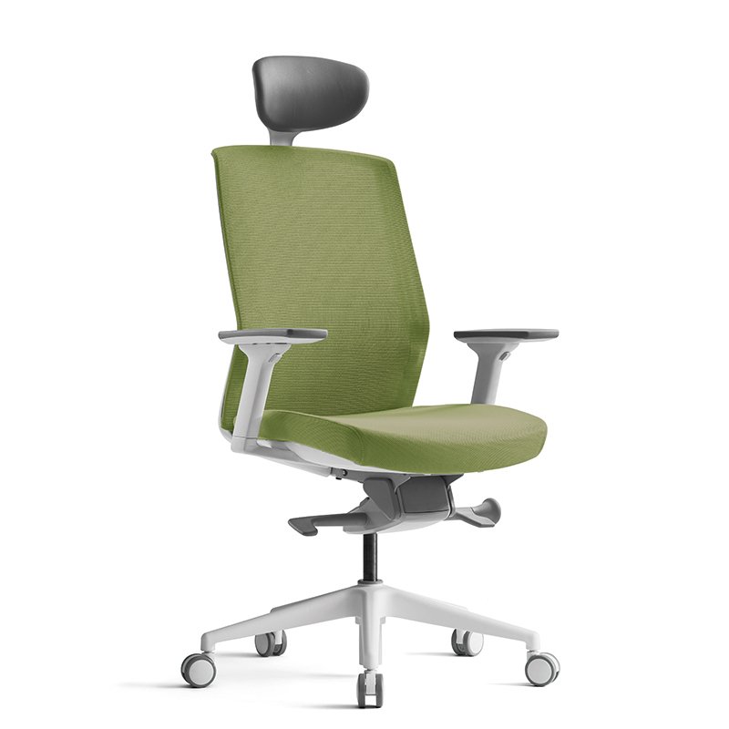 Кресло для руководителя BESTUHL J1, сетка, ткань, пластик, зеленый