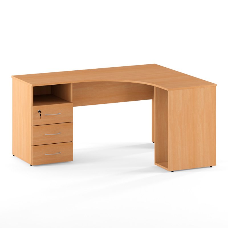 Коллекция Столица стол письменный угловой С-086/1 правый, 1500х1200/500х750 мм, бук