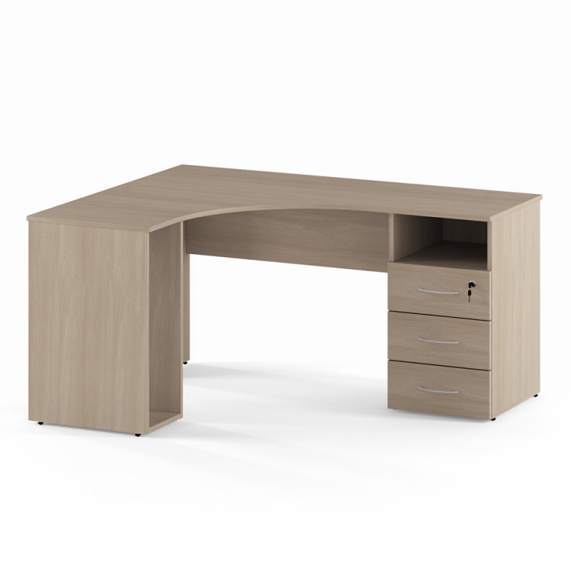 Коллекция Столица Стол письменный угловой С-085/1 левый, 1500х1200/500х750, 18 мм, дуб сонома