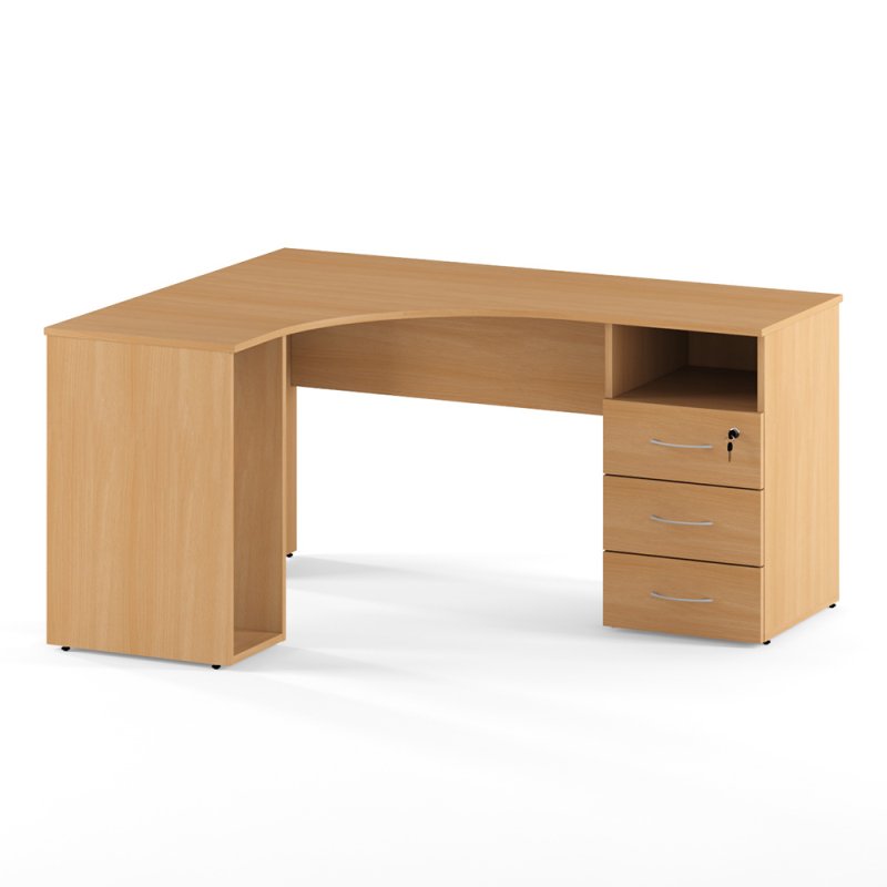 Коллекция Столица стол письменный угловой С-085/1 левый, 1500х1200/500х750 мм, бук