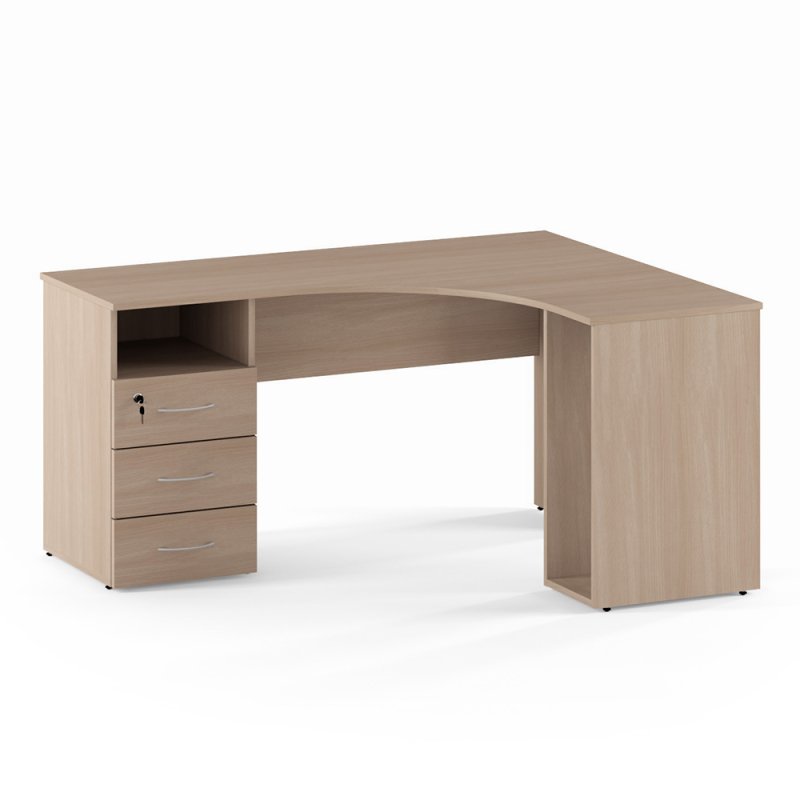 Коллекция Столица стол письменный угловой С-086/1 правый, 1500х1200/500х750 мм, дуб сонома