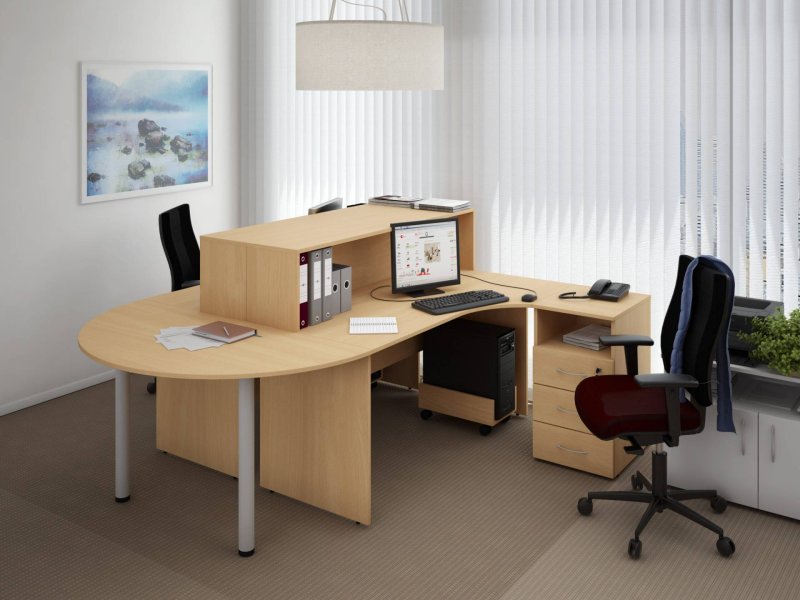 Коллекция Столица стол письменный угловой С-086/1 правый, 1500х1200/500х750 мм, дуб сонома