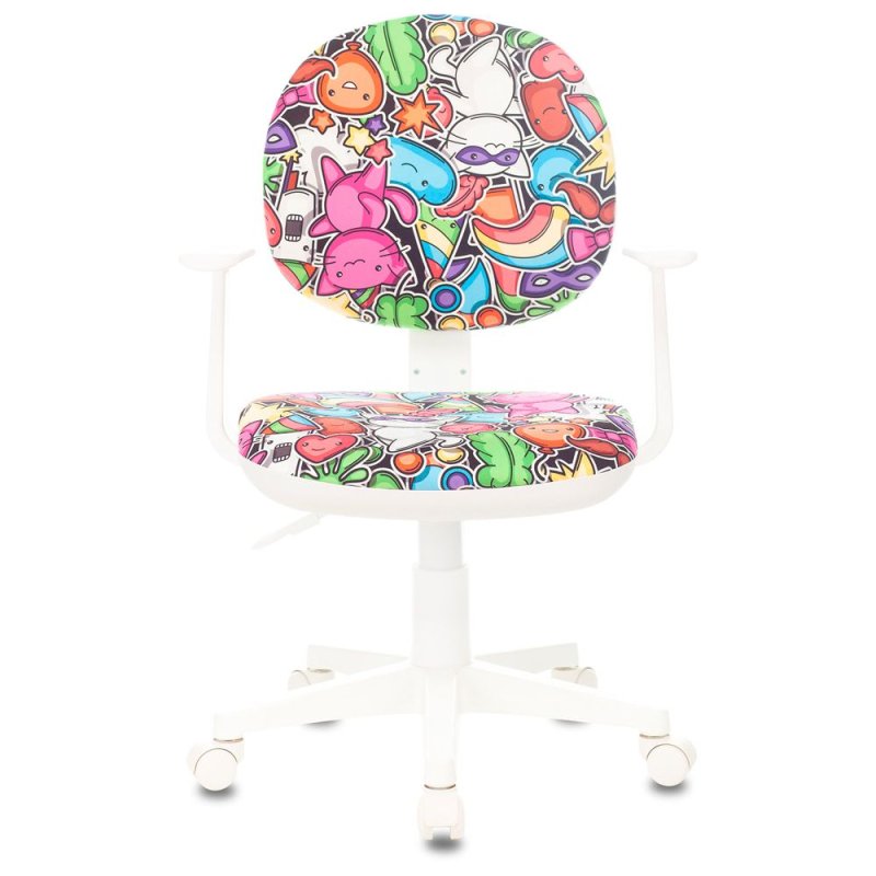 Кресло детское Бюрократ CH-W356AXSN, ткань, пластик, белый