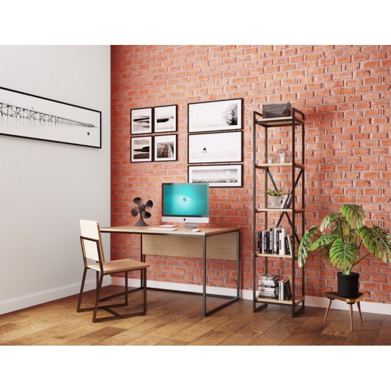 Стол письменный Millwood Лофт Бейрут (ДТ-2), 1200х800 мм, дуб золотой крафт, черный