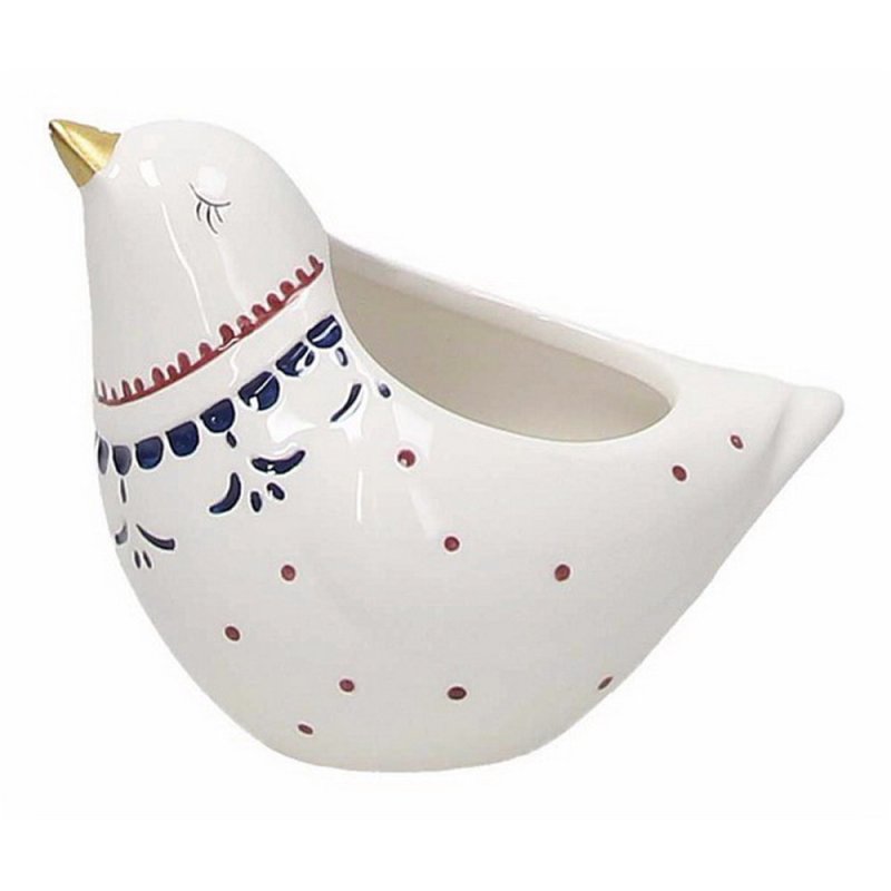 Ваза «Птица с ожерельем», керамика, белый