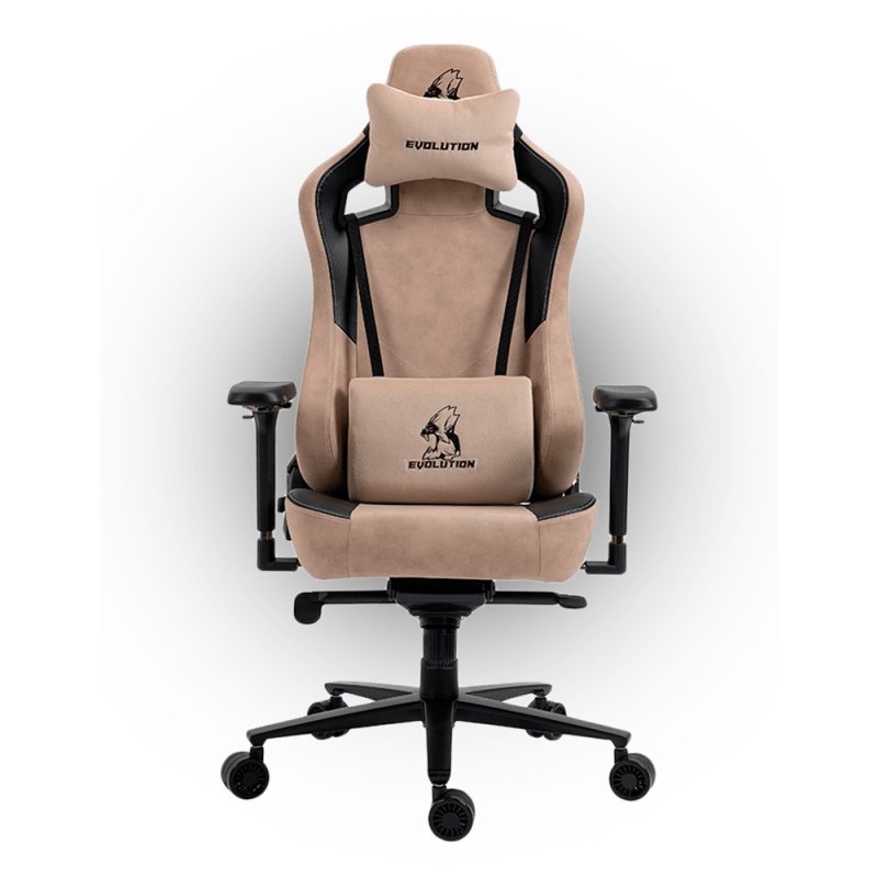 Кресло игровое Evolution Project A Fabric, искусствнная замша, металл, бежевый