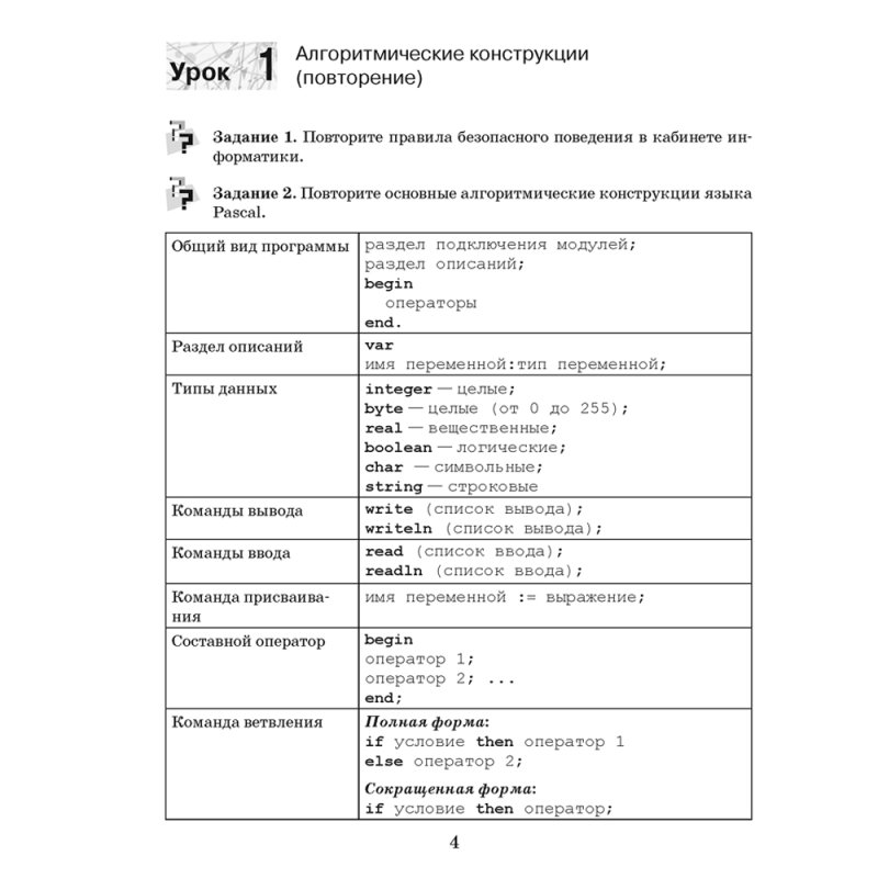 Информатика. 10 кл. Рабочая тетрадь, Овчинникова Л.Г.
