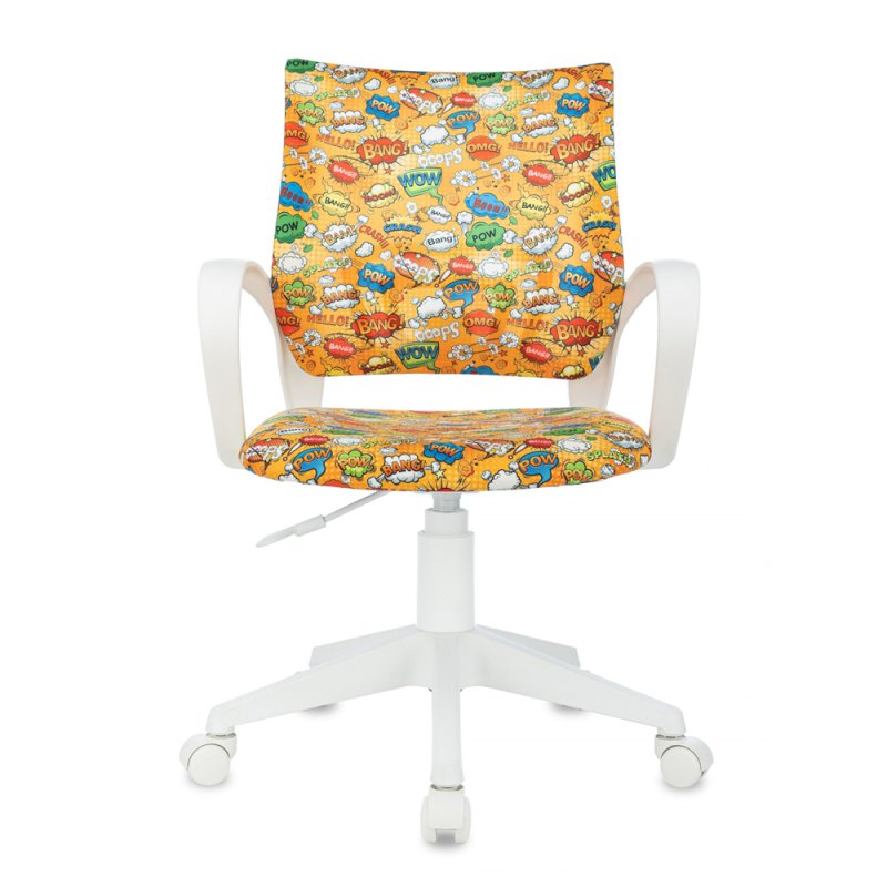 Кресло детское Бюрократ 1W, ткань, пластик, оранжевый бэнг
