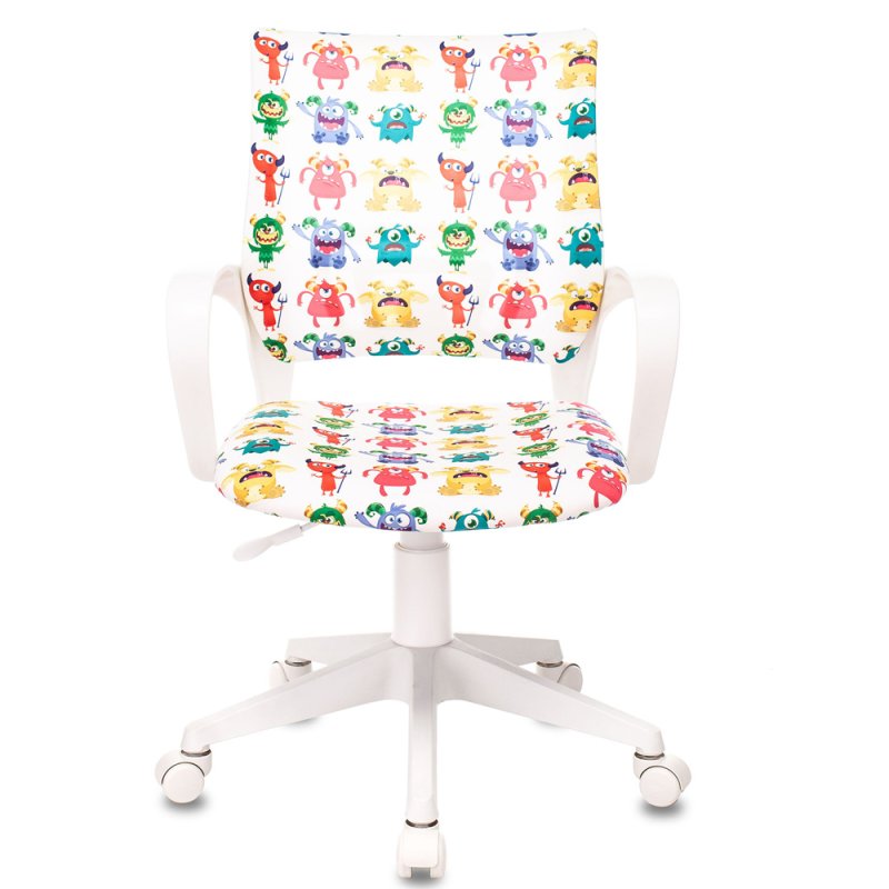 Кресло детское Бюрократ BUROKIDS 1W, ткань, пластик, монстры