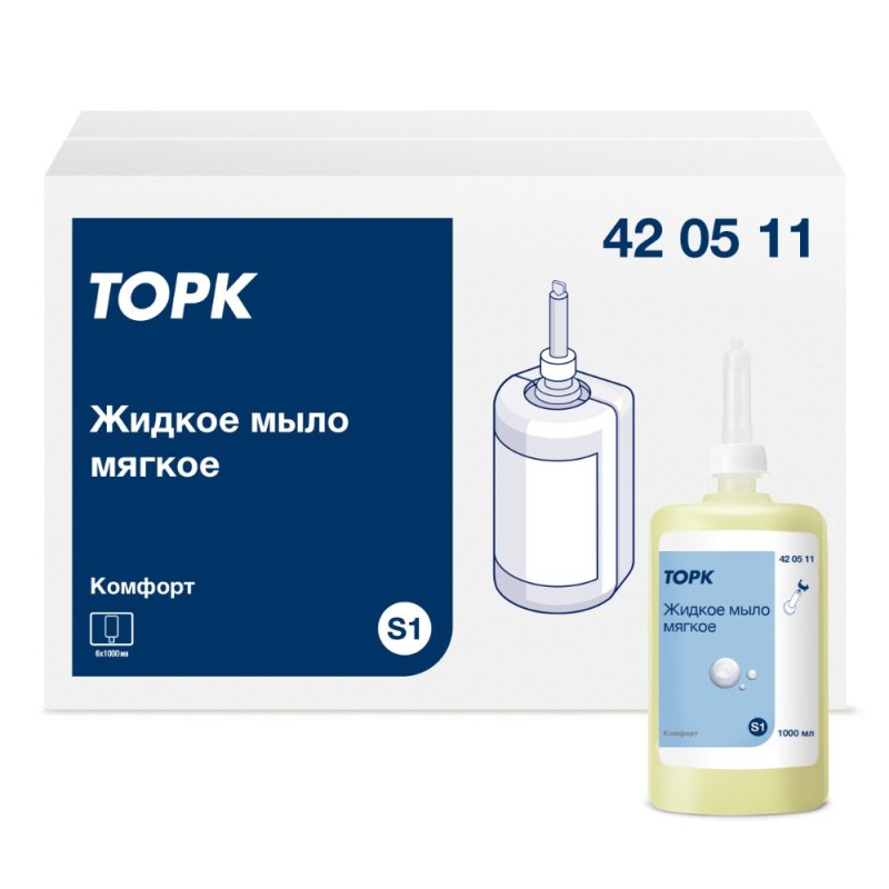 Мыло жидкое TORK Комфорт S1, 1 л, мягкое (420511)
