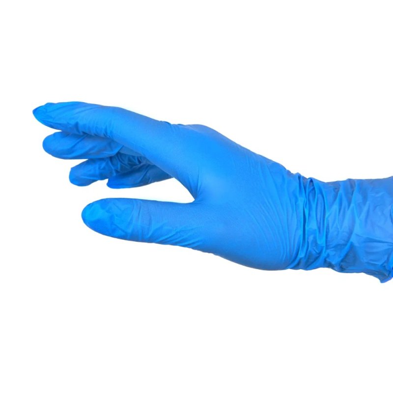 Перчатки нитриловые неопудренные Zaubex, одноразовые, р-р S, 200 шт/уп, голубой