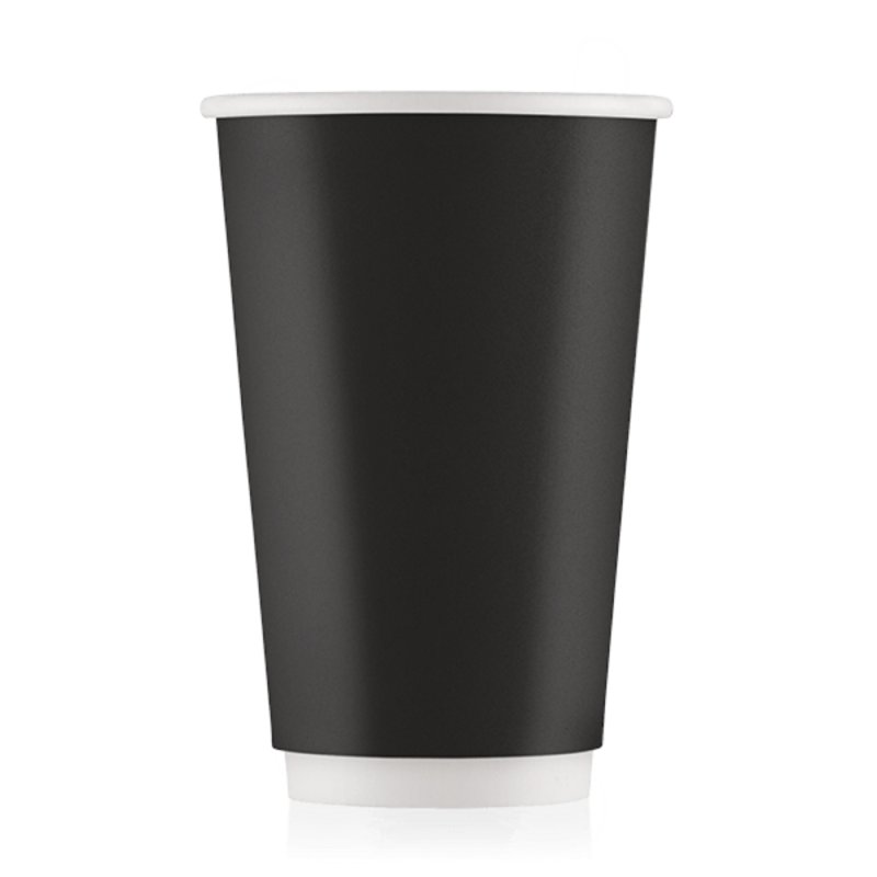 Стакан картонный Ecocups, 20 шт, 400 мл, 2 слоя, черный
