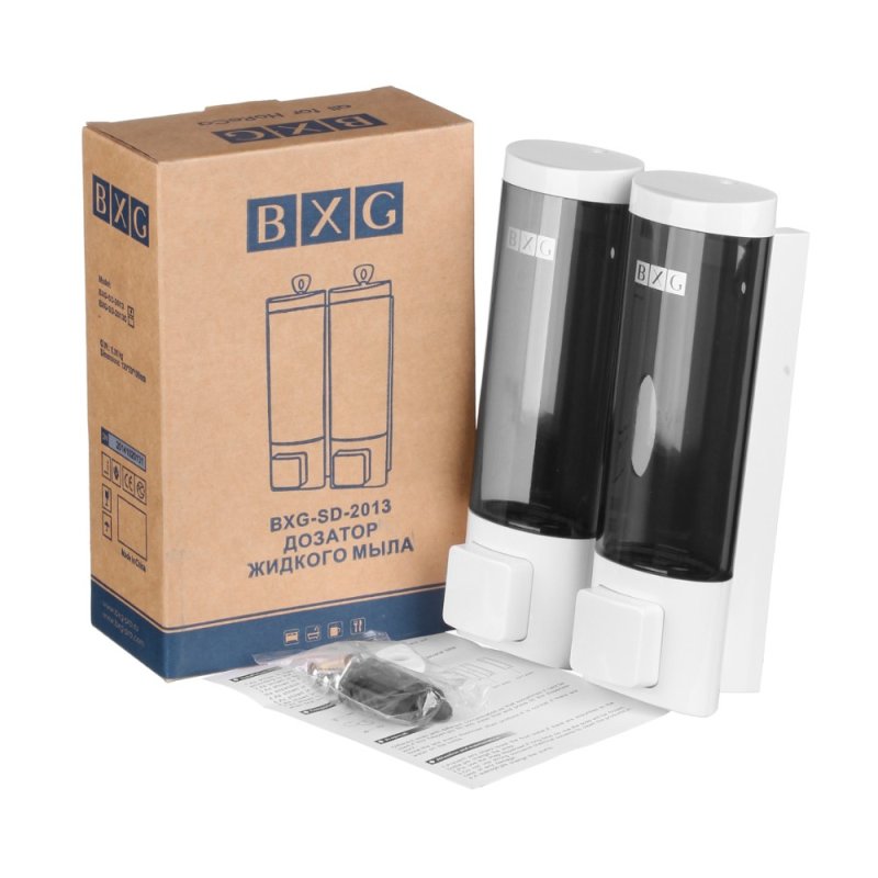 Диспенсер двойной для жидкого мыла BXG 