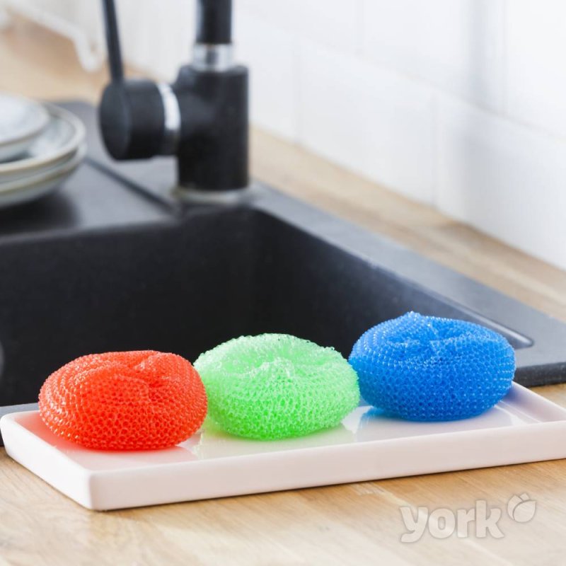 Губка кухонная для мытья посуды YORK, 3 шт/упак