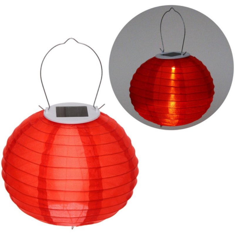 Светильник дачный Фонарик, солнечная батарея, красный