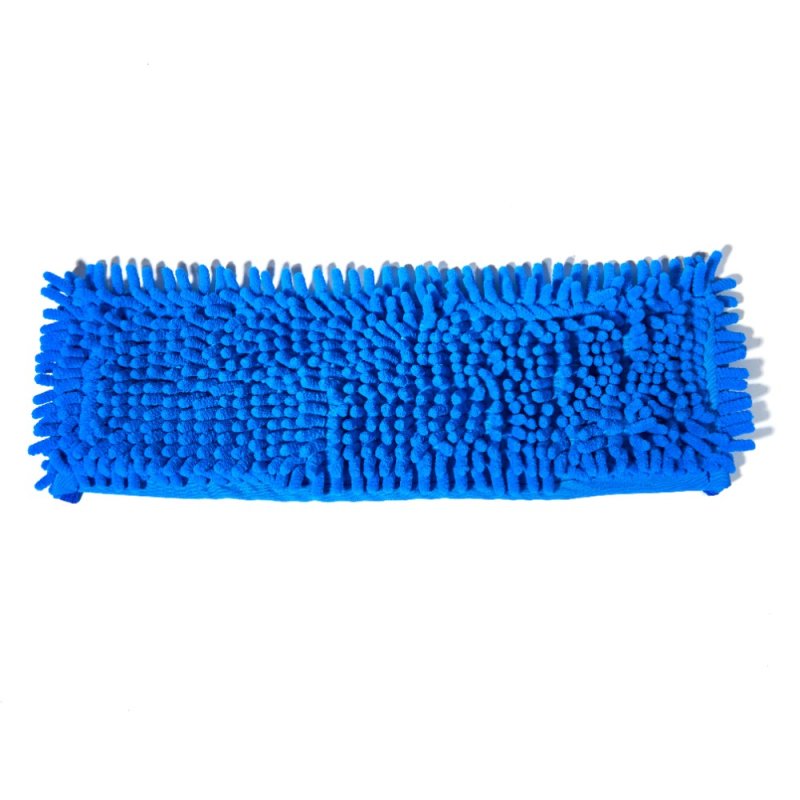 Насадка для плоской швабры 42х14 см, шенилл, на резинке, синий