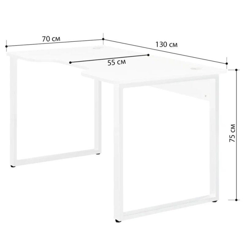 Стол компьютерный игровой Millwood Лофт Гонконг (ДТ-3), 1300x700 мм, белый
