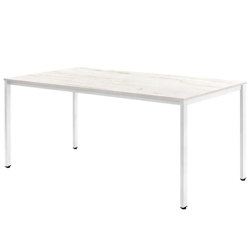Стол Millwood Сеул, 1600х800 мм, дуб белый крафт, белый