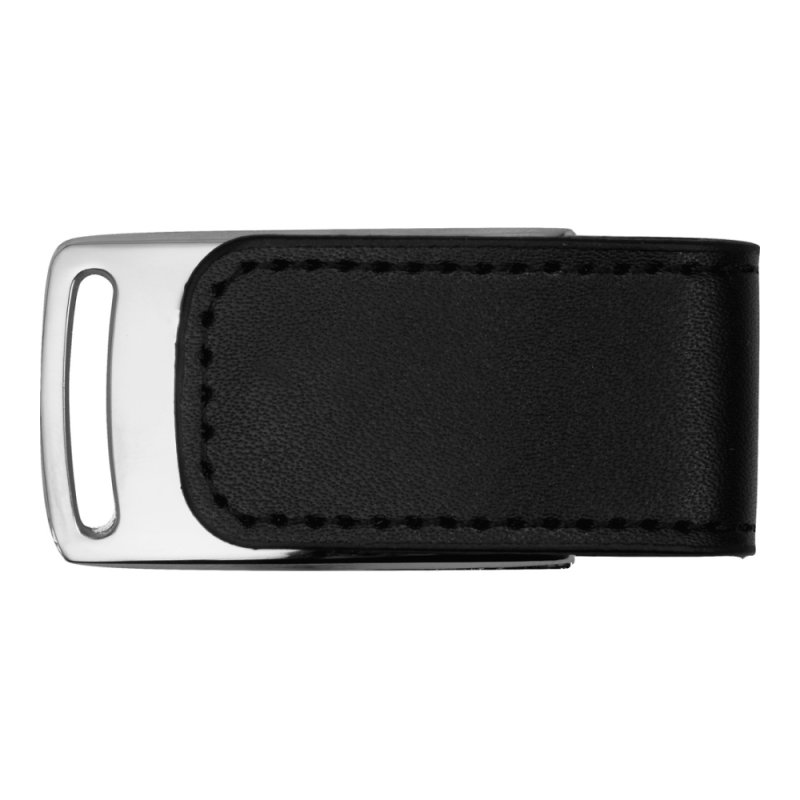 USB Flash 2.0 16 Gb VDL-014, метал, кож.зам., черный
