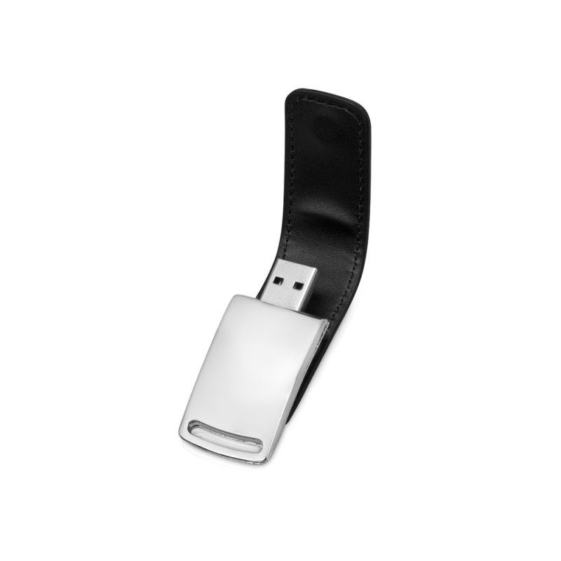 USB Flash 2.0 16 Gb VDL-014, метал, кож.зам., черный