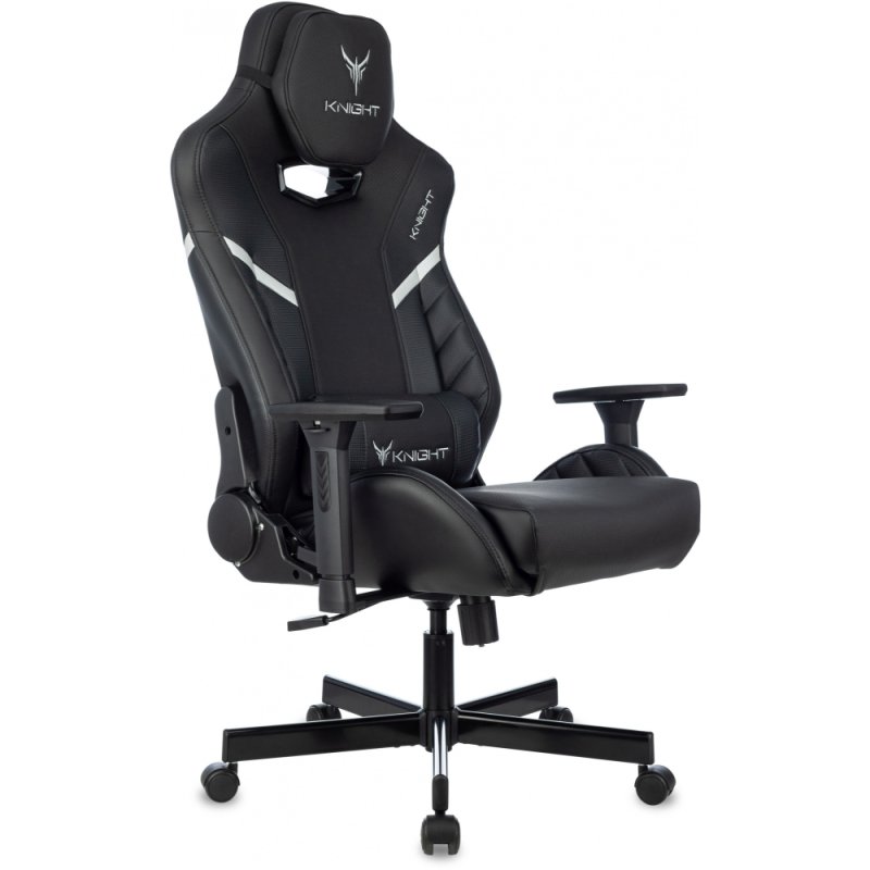 Кресло игровое Бюрократ Knight Thunder 5X экокожа, черный, крестов. металл