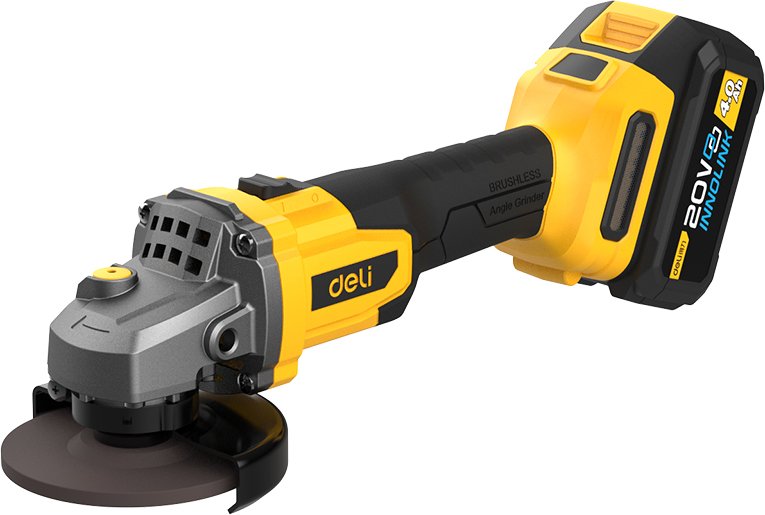 Угловая шлифмашина Deli YS EDC602 20 В, 125 мм, 2 АКБ, 4 Ач, сумка
