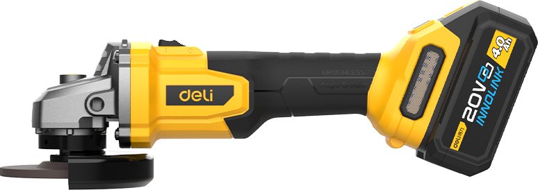 Угловая шлифмашина Deli YS EDC602 20 В, 125 мм, 2 АКБ, 4 Ач, сумка