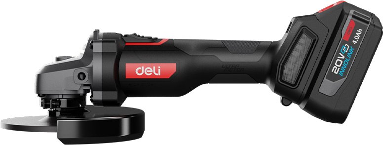 Угловая шлифмашина Deli RS EDE-JM20-2D4 20 В, 125 мм, 2 АКБ, 4 Ач, сумка