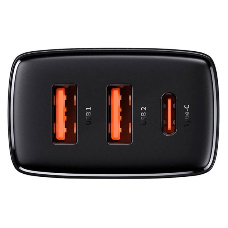 Сетевое зарядное устройство Baseus CCXJ-E01 Compact Quick Charger 2U+C 30W Black
