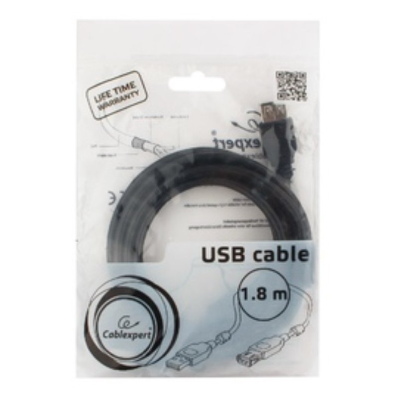 Кабель-удлинитель Cablexpert CCF2-USB2-AMAF-6 USB2.0 AM/AF, 1.8м, черный