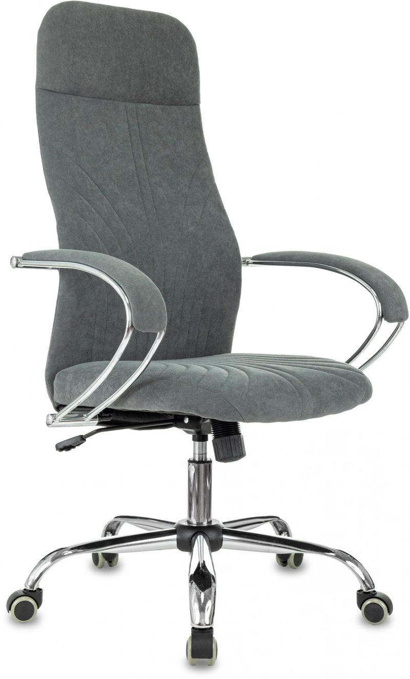 Кресло д/руководителя Бюрократ CH-610SL ткань, т.-серый, крестов. хром