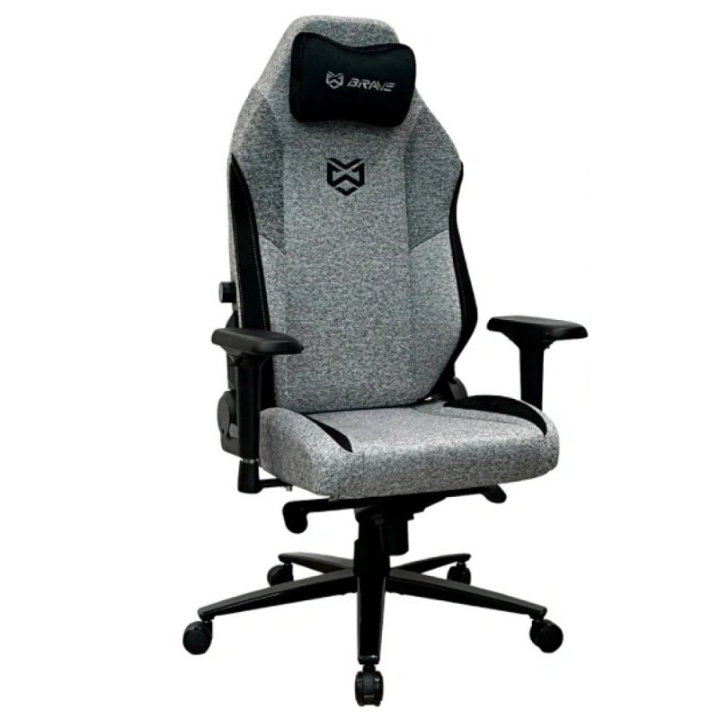 Кресло игровое BRAVE AF-2 Troll Grey ткань, серый, крестов. металл