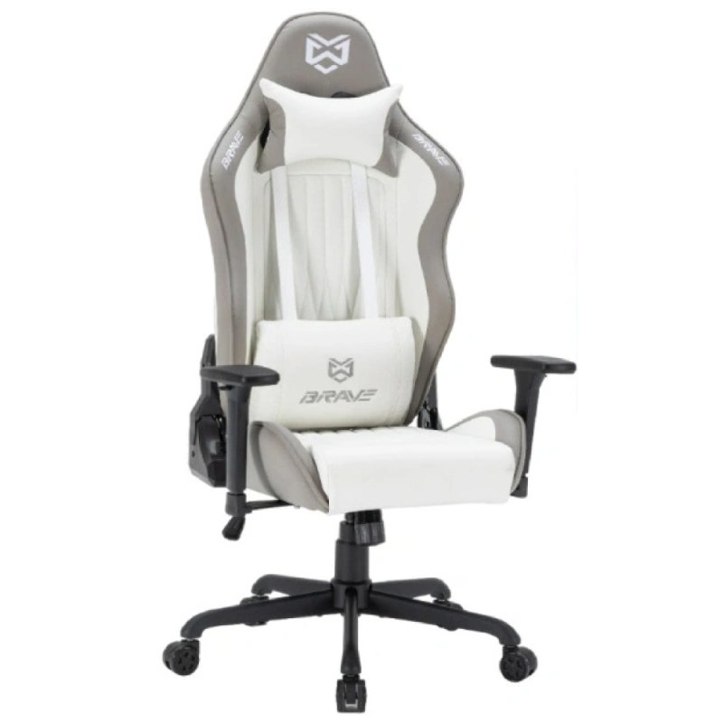 Кресло игровое BRAVE WS-4 Cronus White, экокожа, белый