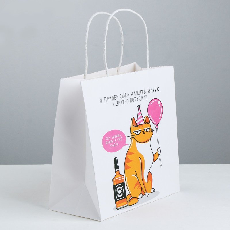 Пакет бумажный подарочный 22*22*11 см 