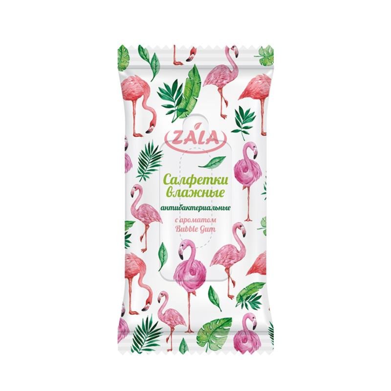 Салфетки влажные гигиенические антибактериальные с клапаном, с ароматом Bubble Gum, 12 шт