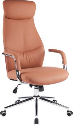 Кресло д/руководителя EVERPROF Bell экокожа, коричневый, крестов. хром