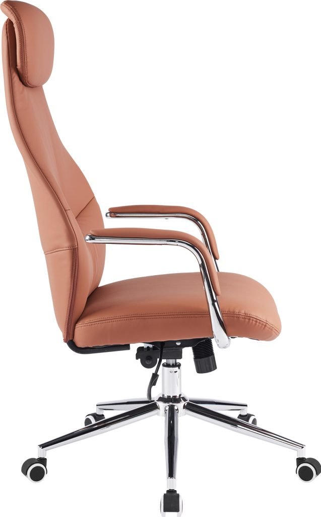 Кресло д/руководителя EVERPROF Bell экокожа, коричневый, крестов. хром