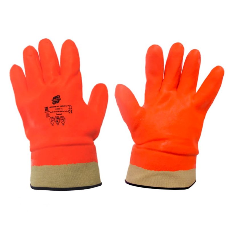Перчатки трикотажные нефтеморозостойкие Arcticus, манжет крага, р-р 9, оранжевый