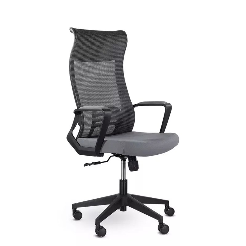 Кресло д/руководителя UTFC Рекорд М-878 ткань, серый, крестов. пластик