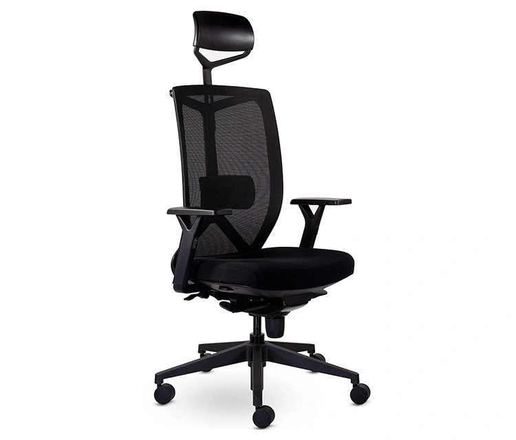 Кресло д/руководителя UTFC Профи М-900 сетка/ткань, черный, крестов. пластик, с подголов.