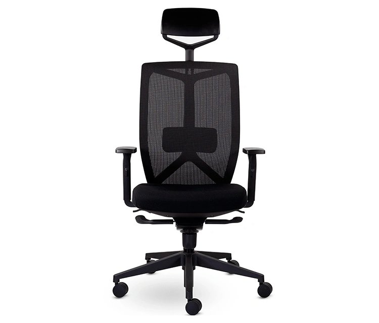 Кресло д/руководителя UTFC Профи М-900 сетка/ткань, черный, крестов. пластик, с подголов.